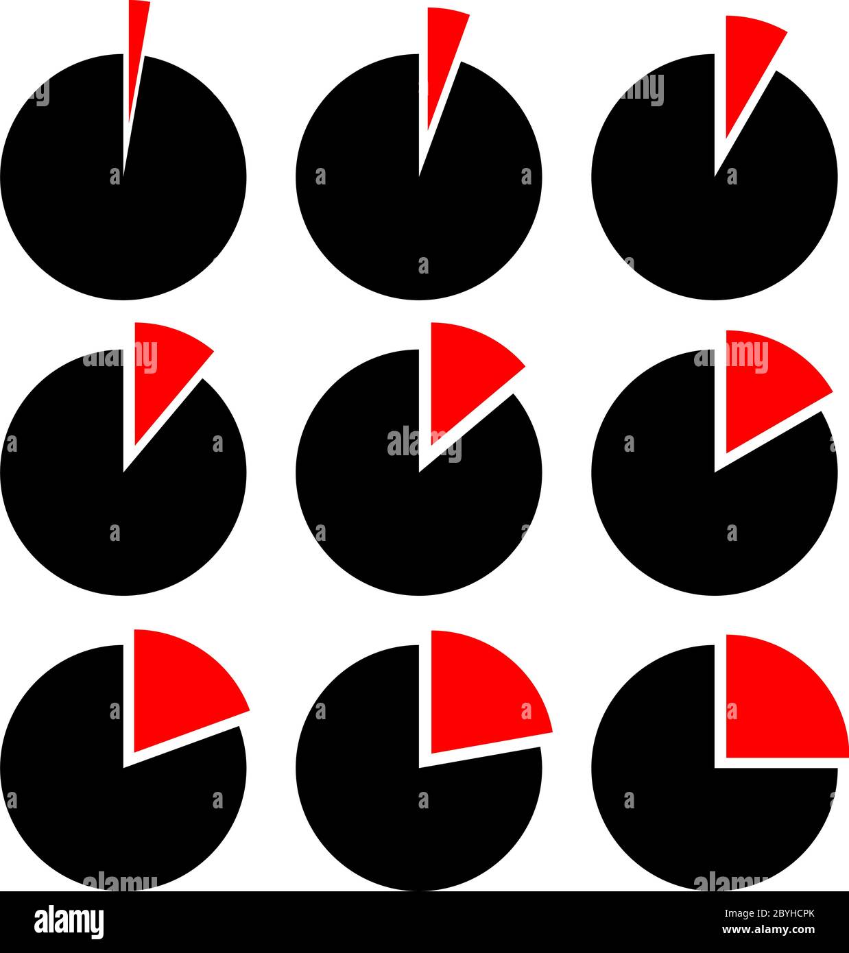 Kreisdiagramm Symbol Vektor-Illustration Setzen Stock Vektor