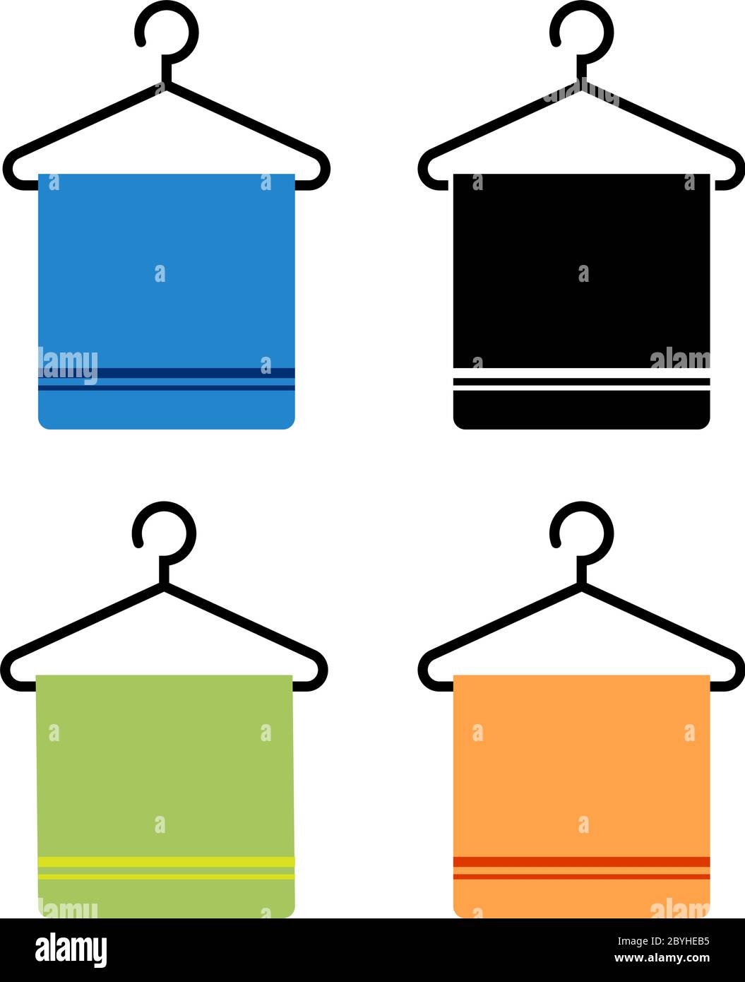 Handtuch Auf Hängehaken Symbol Vektor-Illustration Stock Vektor