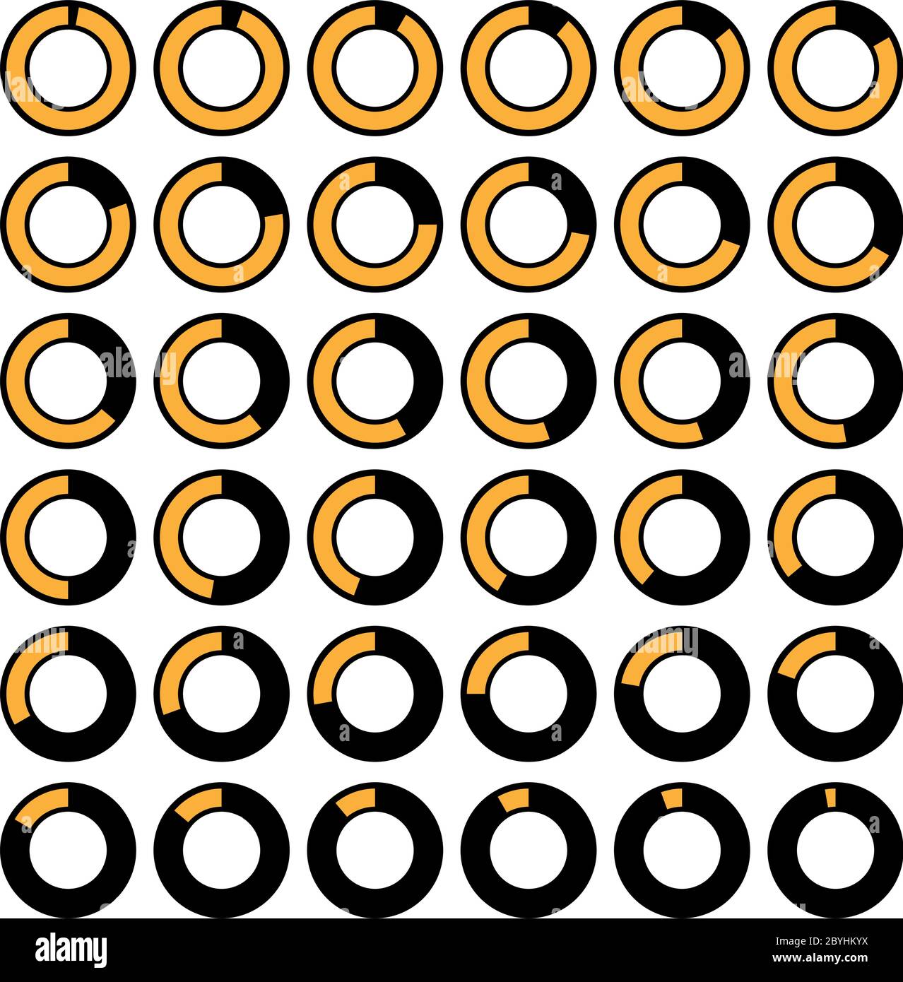 Kreisdiagramm Symbol Vektor-Illustration Setzen Stock Vektor