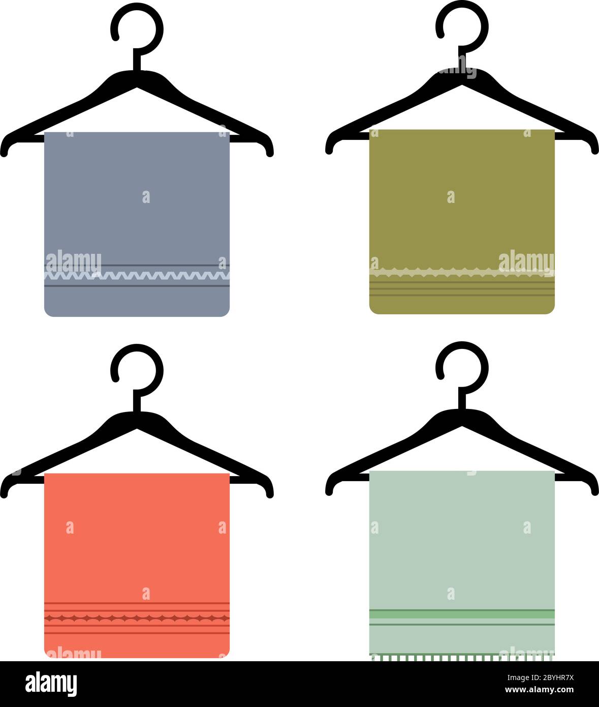 Handtuch Auf Hängehaken Symbol Vektor-Illustration Stock Vektor