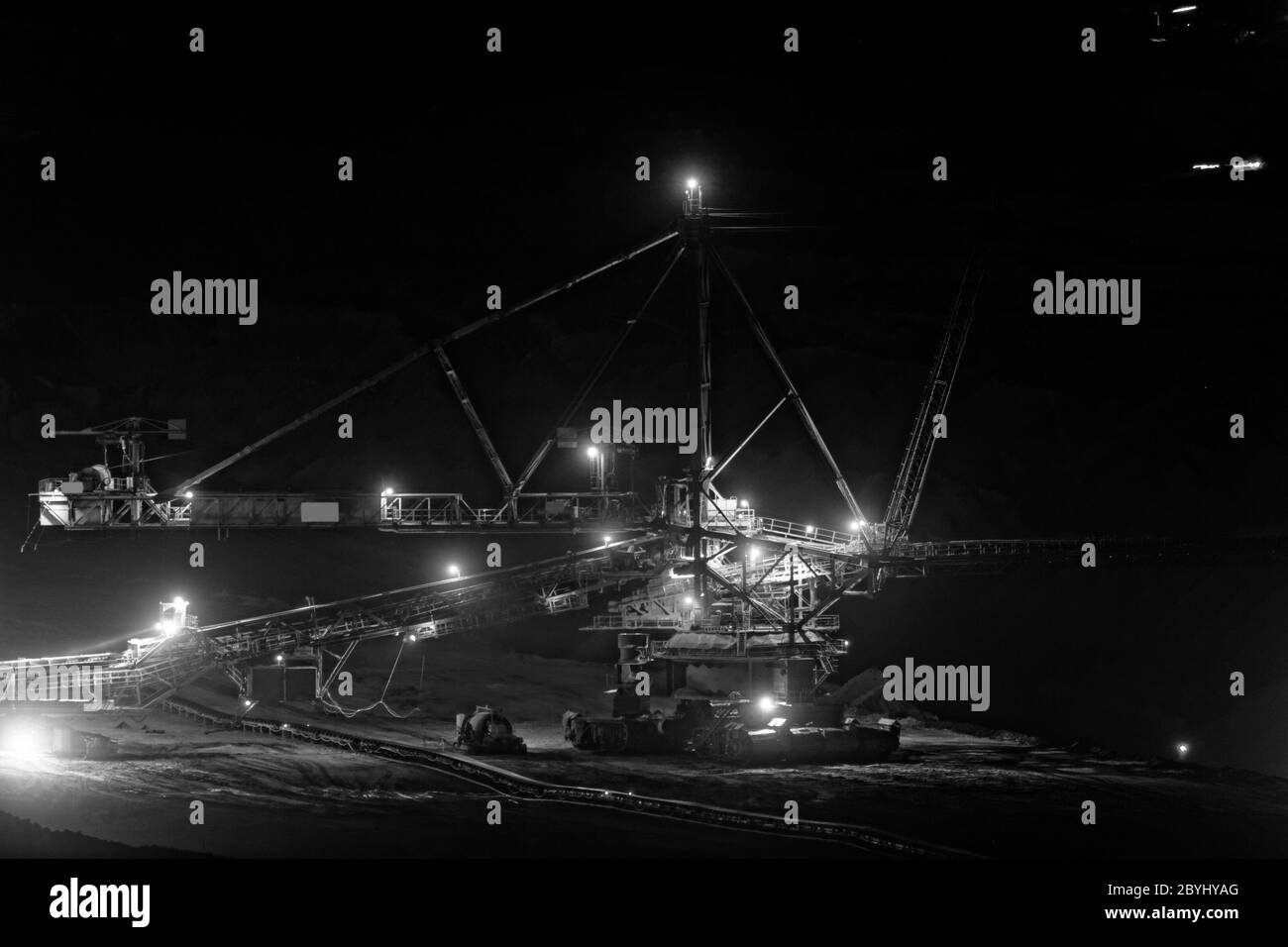 Kohle-Bergbau im Tagebau - Abend Foto Stockfoto