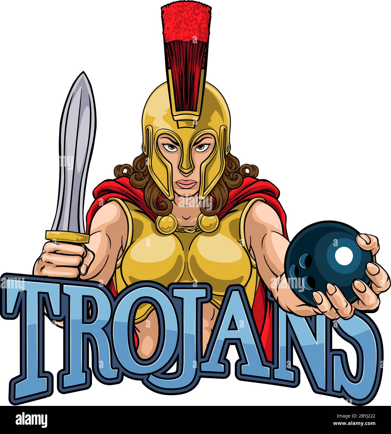 Spartan Trojan Gladiator Bowling Kriegerin Stock Vektor