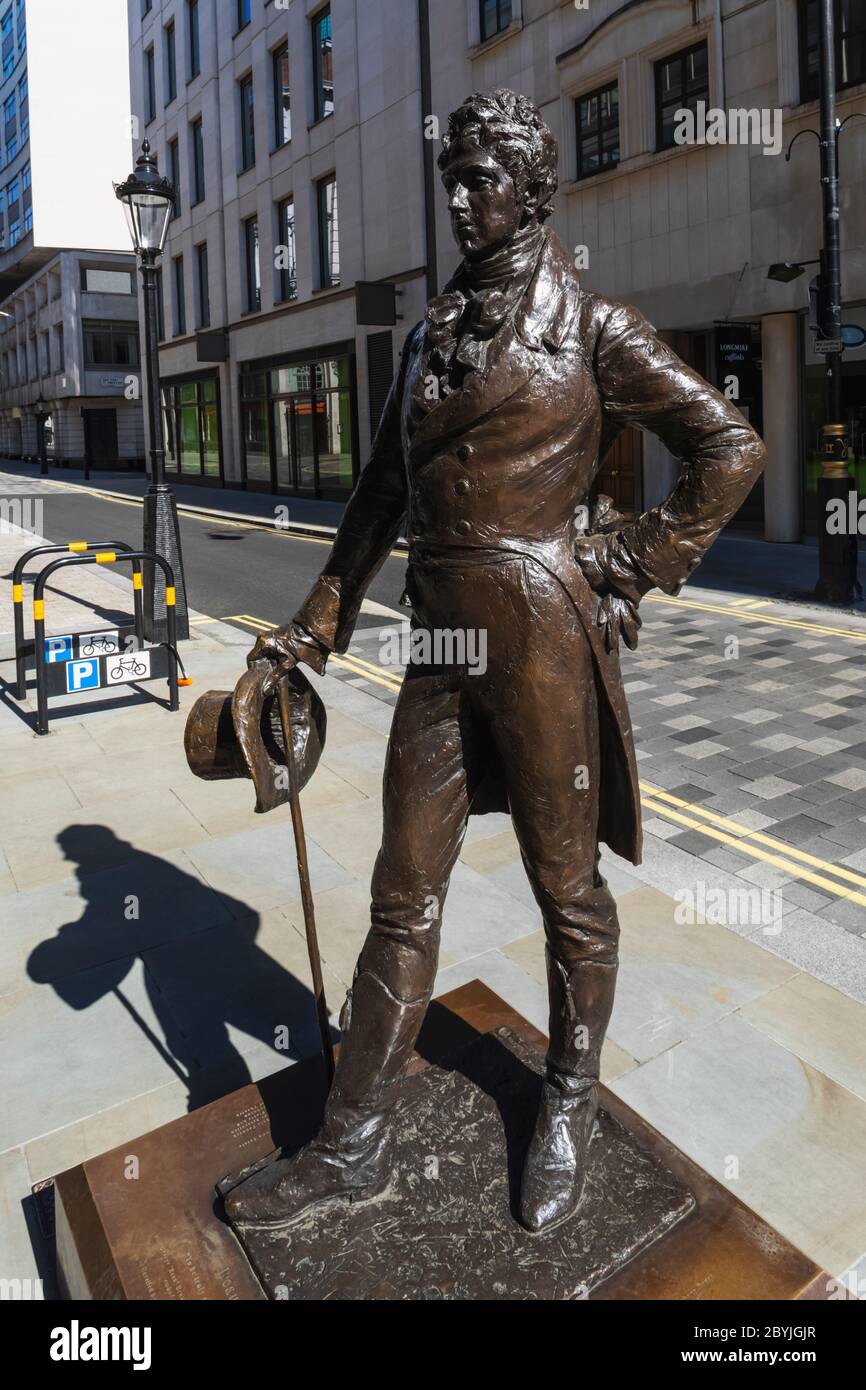 England, London, Westminster, St. James's, Jermyn Street, Beau Brummell Statue Stockfoto