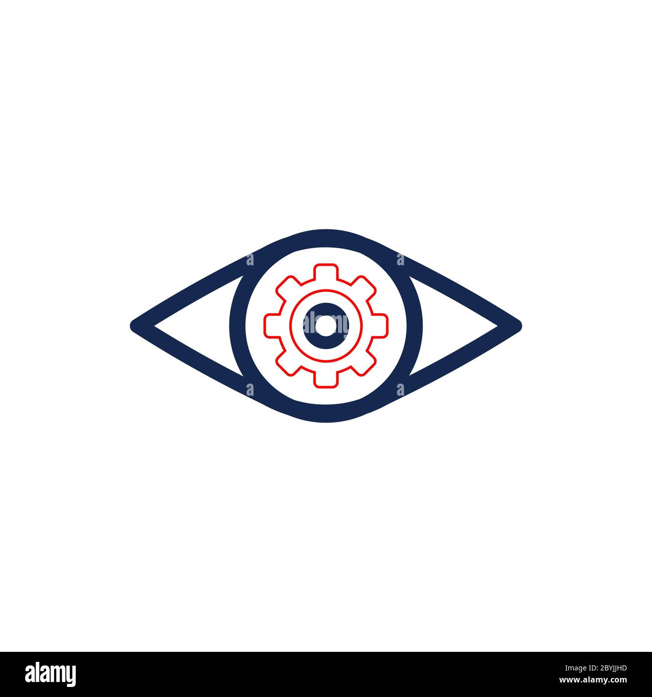 Vision Icon oder Eye Care Logo in modernem Flat Design Konzept auf isoliertem weißem Hintergrund. Vektor EPS 10 Stock Vektor