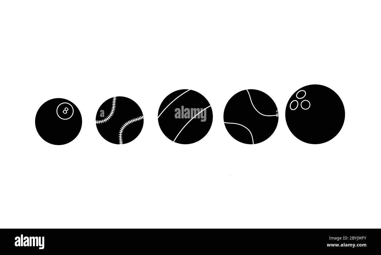 Sportball-Symbol in Schwarz. Verbotene Symbol einfach auf isoliertem weißen Hintergrund. Vektor EPS 10. Stock Vektor