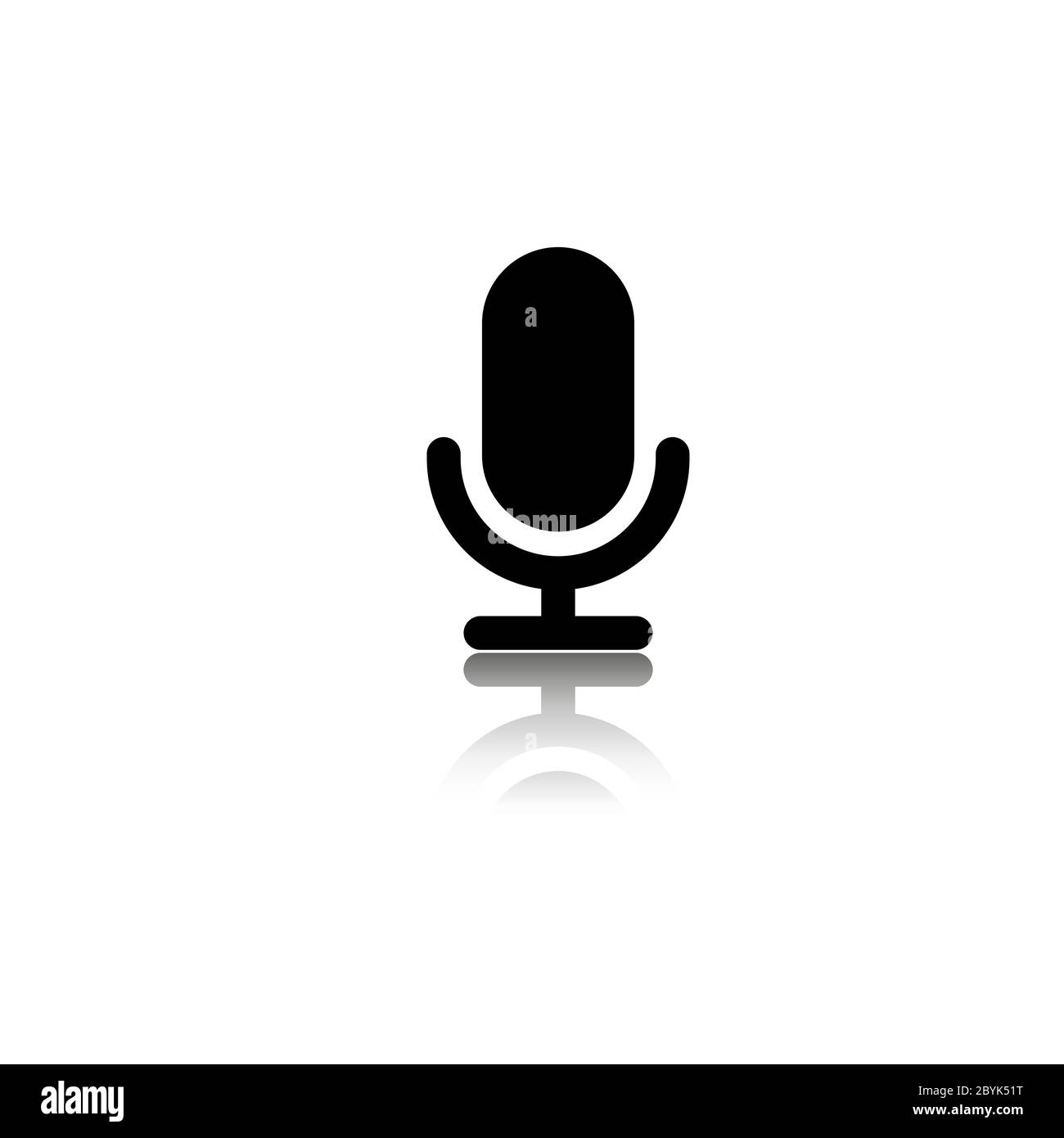 Mikrofon-Symbol in trendy flachen Stil oder Design-Logo, App, Benutzeroberfläche. Symbol für Ihre Website in schwarz auf isoliertem weißem Hintergrund. Vektor EPS 10 Stock Vektor
