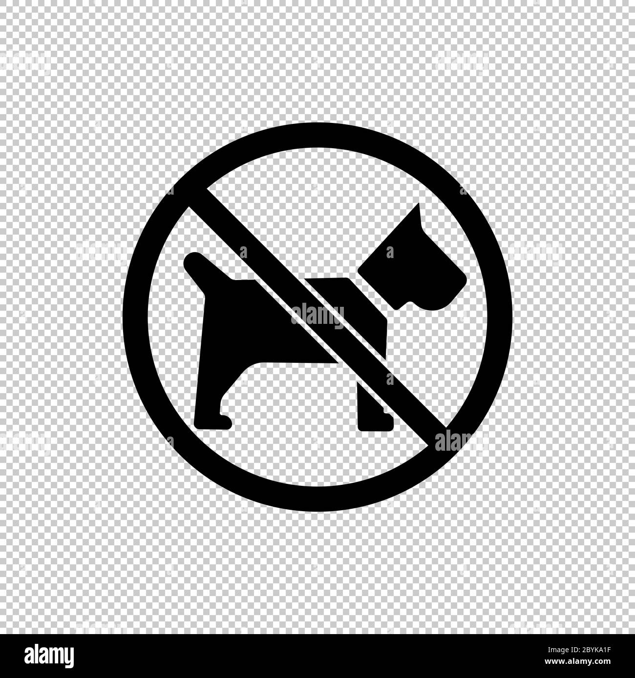 Keine Hunde oder stoppen mit Tieren Symbol in schwarz. Unzulässiges Symbol einfach auf isoliertem Hintergrund. Vektor EPS 10. Stock Vektor