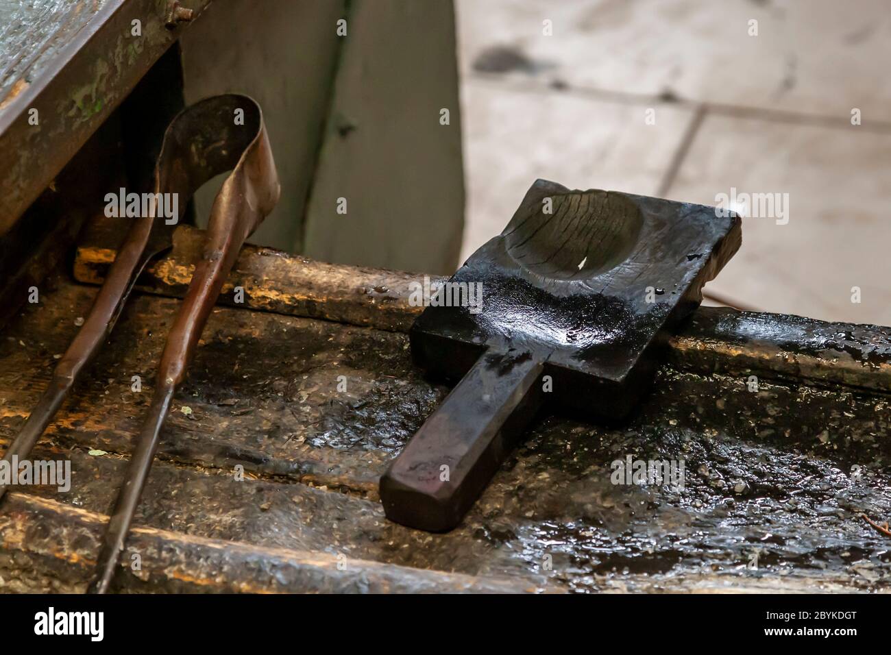 Glasbläser bei der Arbeit in Malta Stockfoto