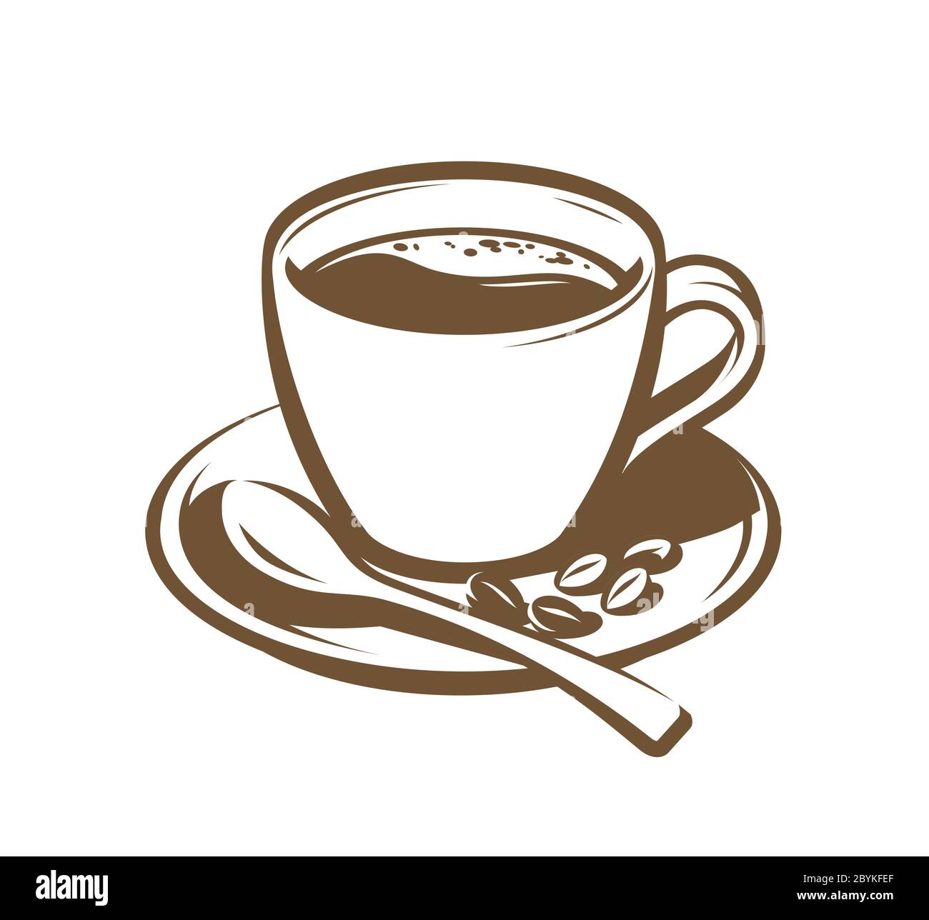 Tasse Kaffee retro. Vintage-Vektorgrafik. Menügestaltung für Café und Restaurant Stock Vektor
