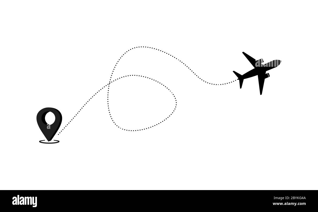 Reise- und Flugzeug, Flugzeug-Symbol in schwarz einfaches Design auf einem isolierten Hintergrund. Vektor EPS 10 Stock Vektor