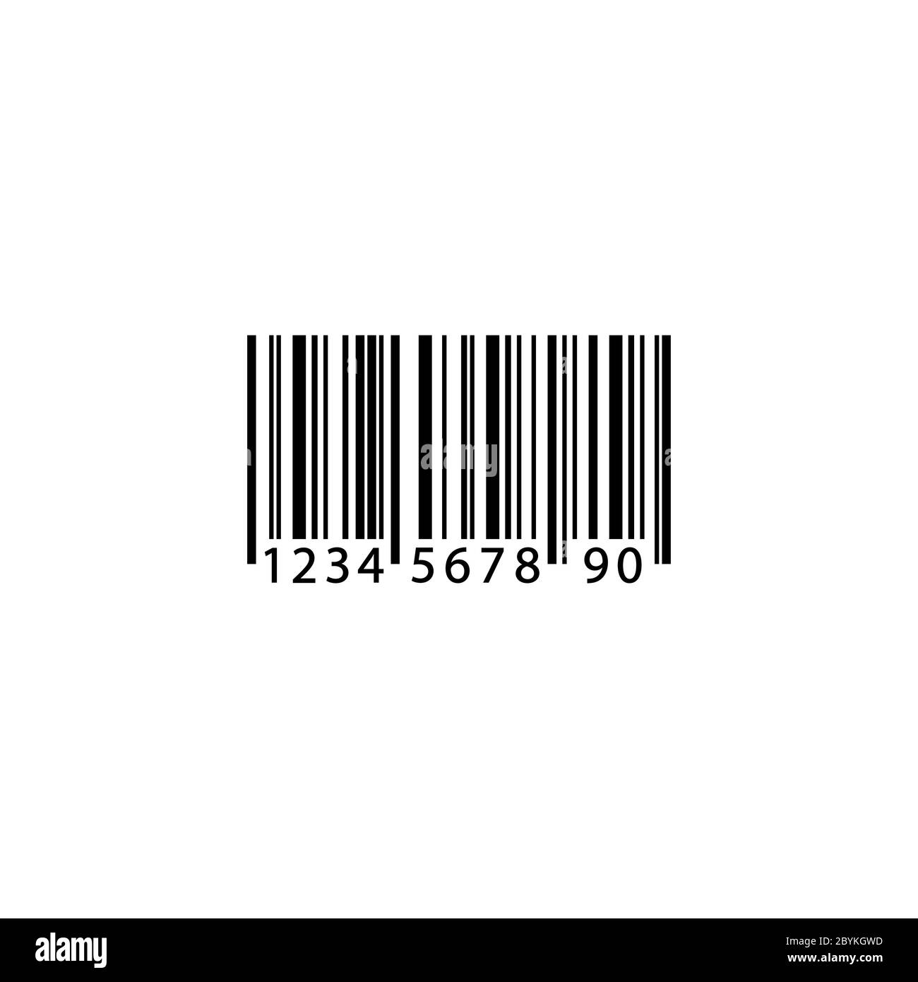 Barcode-Symbol in Schwarz auf isoliertem weißem Hintergrund. Vektor EPS 10. Stock Vektor