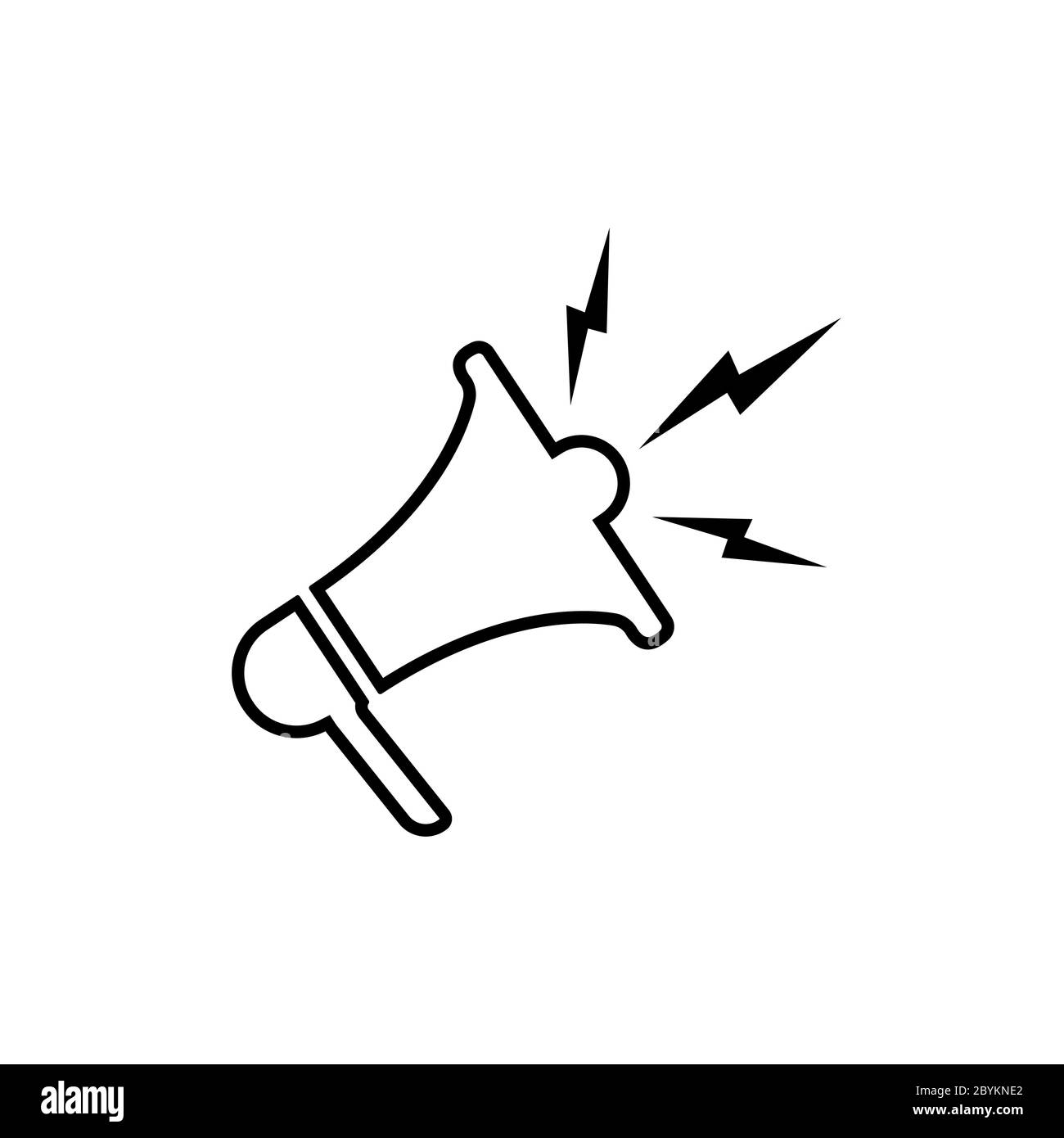 Megaphon oder Lautsprecher-Icon-Linie in schwarz einfaches Design auf isoliertem Hintergrund. Vektor EPS 10 Stock Vektor