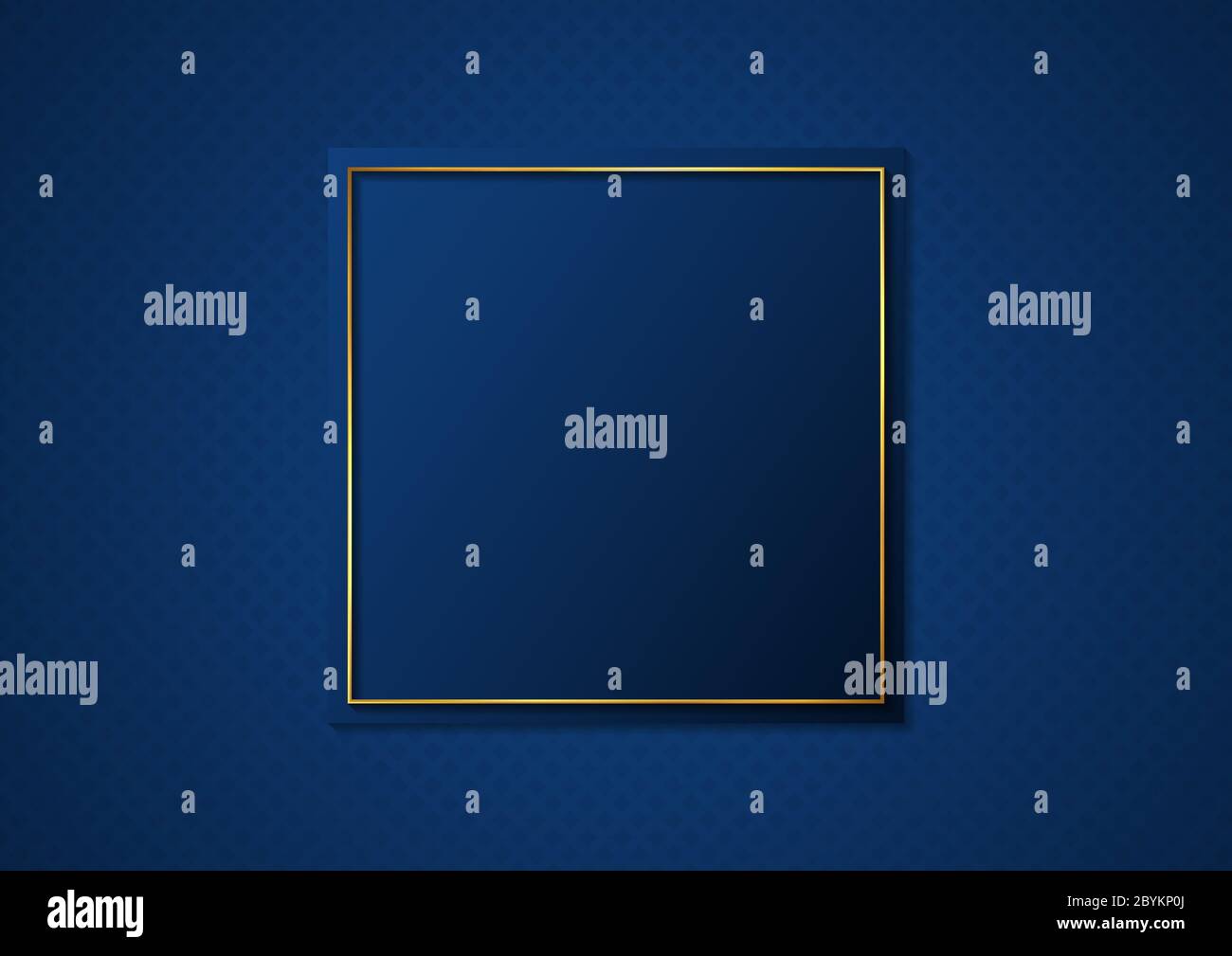 Minimal abstraktes Design quadratische Form Gold Metallic Rahmen Luxus-Stil mit Raum. vektor-Illustration. Stock Vektor