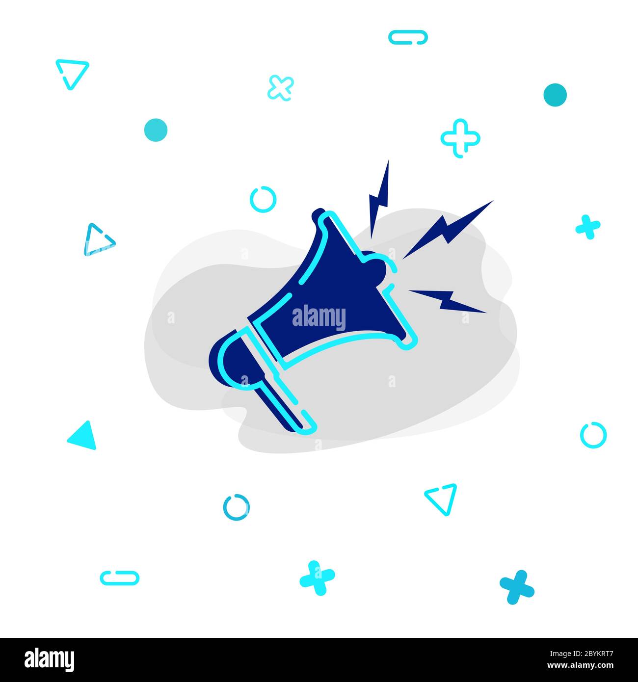 Megaphon oder Lautsprecher-Symbol in blauer Farbe isoliert auf weißem Hintergrund. vektor EPS 10. Stock Vektor