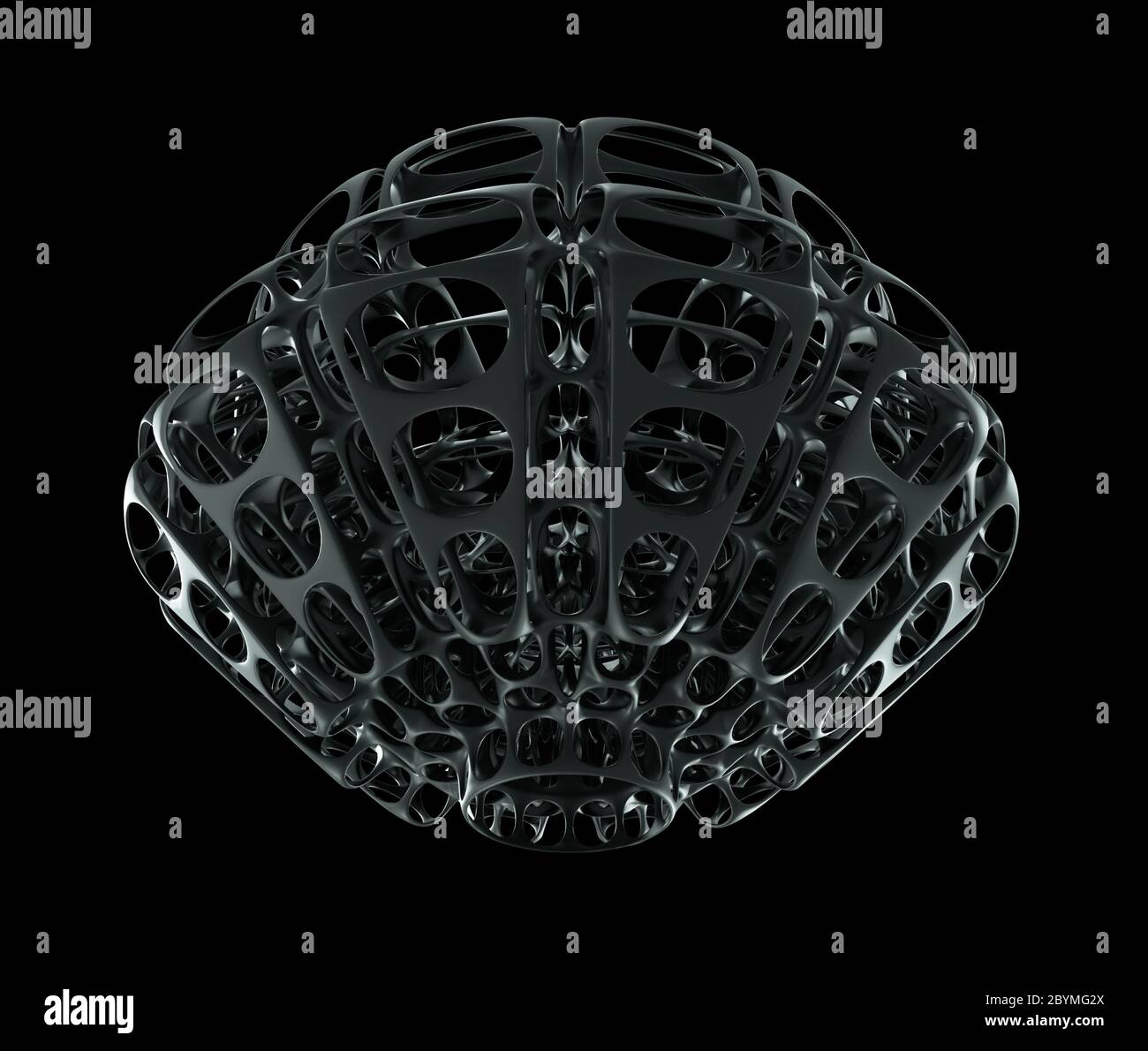 Sci-Fi industrielle Element isoliert auf schwarzen Hintergrund, futuristisches Konzept Design Stockfoto