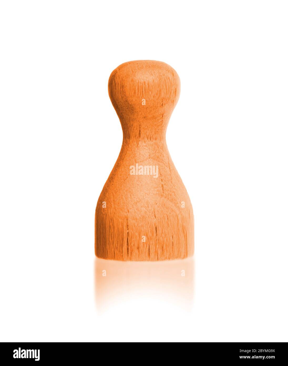 Hölzerne Bauer mit einer Volltonfarbe Stockfoto