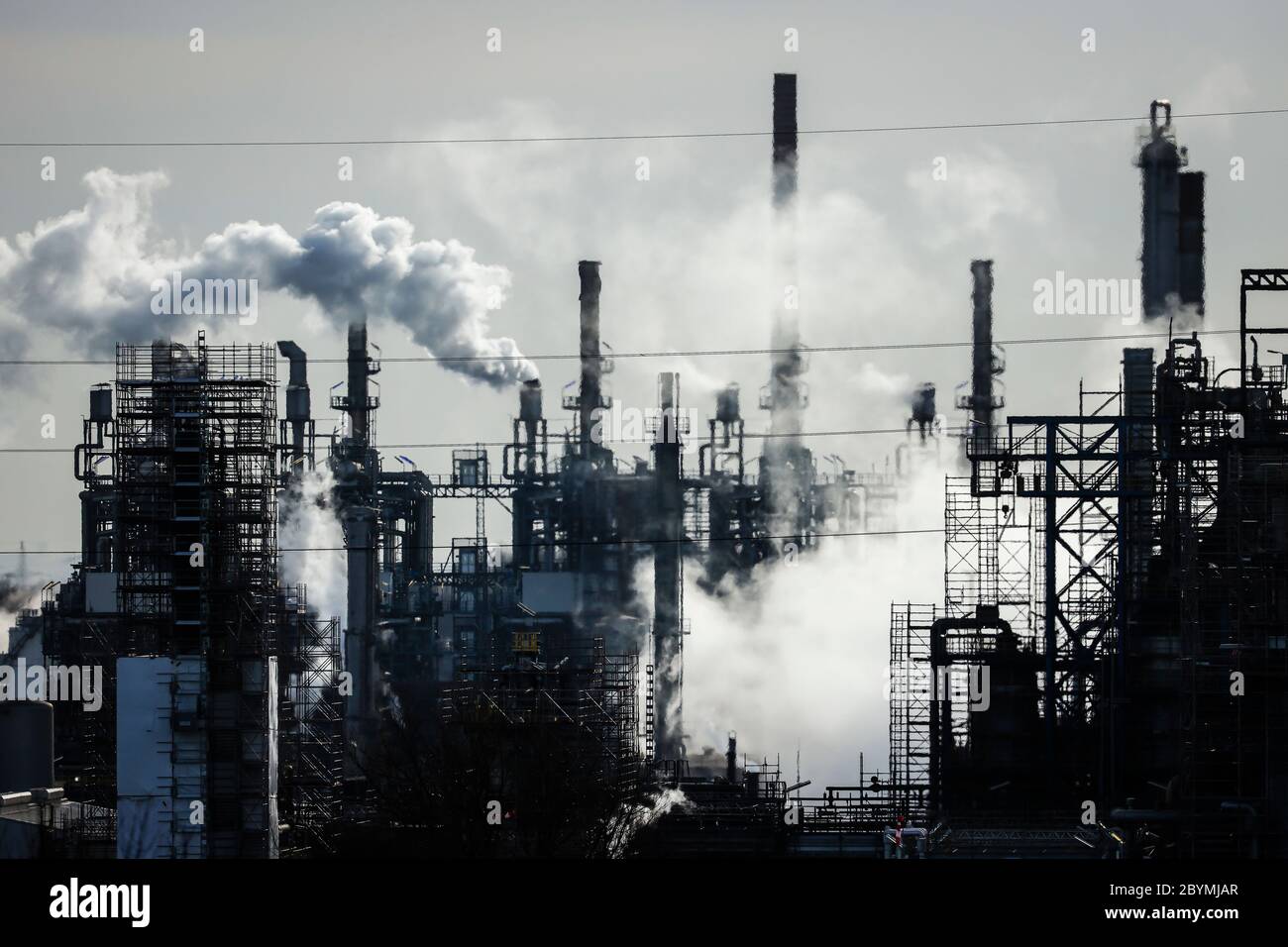 04.05.2020, Gelsenkirchen, Nordrhein-Westfalen, Deutschland - BP Gelsenkirchen, Scholven Werk, Ruhr Oel Erdölraffinerie, petrochemische Produkte wie Stockfoto