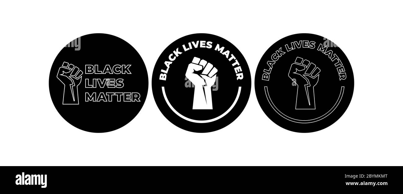 Symbol „Rassismus stoppen“. Black Lives Matter Konzept. Vorlage für Hintergrund, Banner, Poster mit Text. Vektorgrafik. Stock Vektor