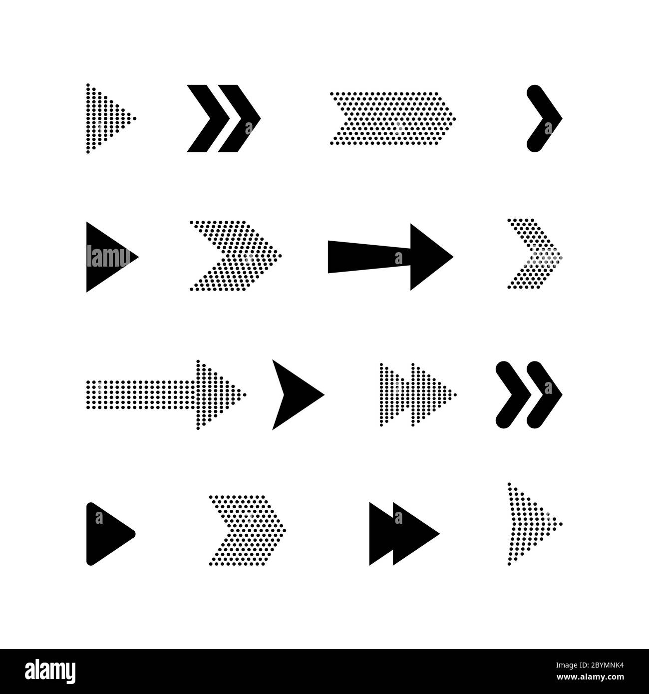 Pfeil-Symbole gesetzt oder Taste in modernen einfachen Piktogramm ist minimal, flach, einfach, modernen Stil für Anwendungen, Web, App. Isoliert auf weißem Hintergrund Stock Vektor