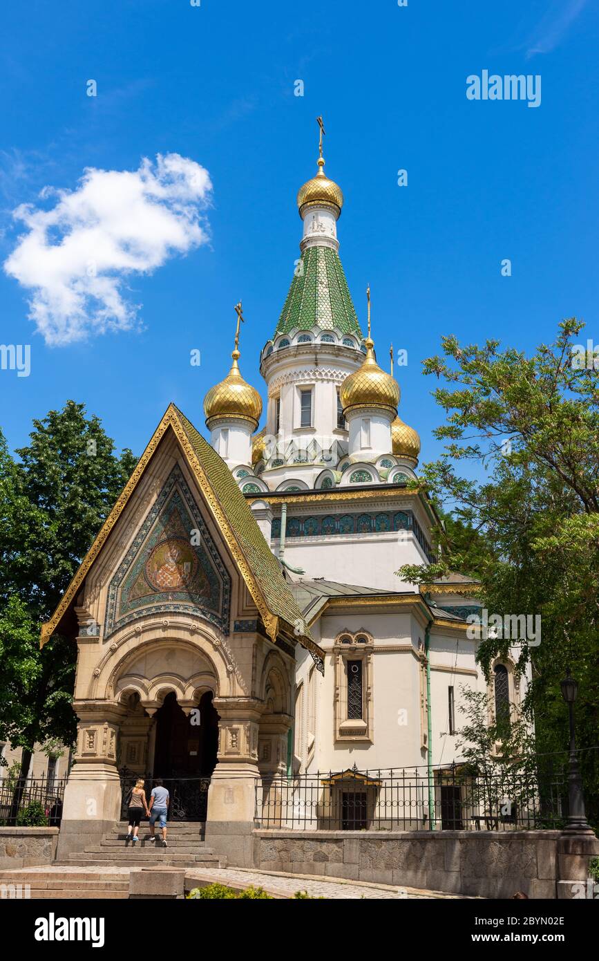 Kirche des Heiligen Nikolaus des Wundertäters, bekannt als die russische Kirche, Sofia, Bulgarien Stockfoto