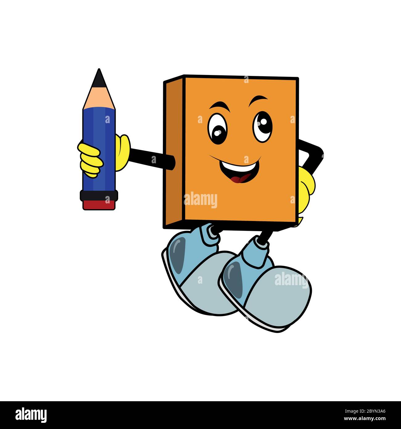 Mit einem Bleistift, Maskottchen Comic-Figuren Buch Stock Vektor