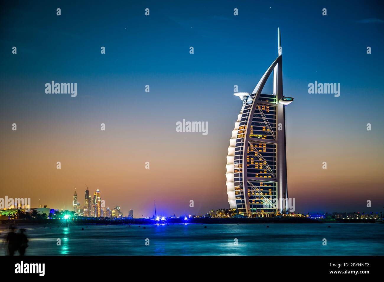 Das Burj Al Arab ist ein 5-Sterne-Luxushotel Stockfoto