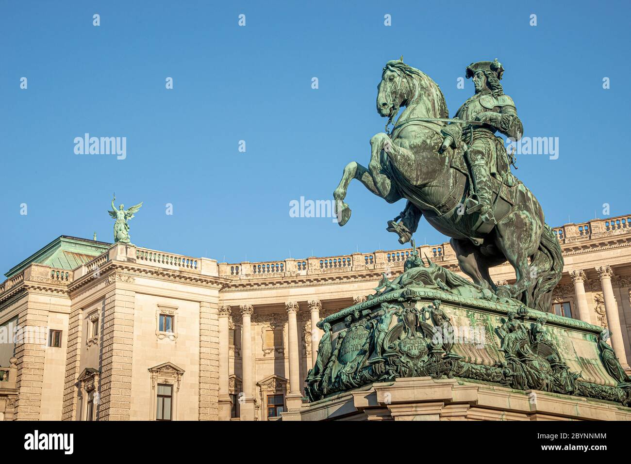 Statue von Prinz Eugen von Savoyen vor der Hofburg in Wien, Österreich Stockfoto