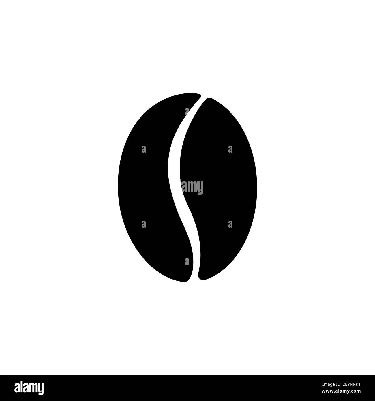 Symbol für Kaffeebohne in Schwarz auf isoliertem weißem Hintergrund. Vektor EPS 10. Stock Vektor