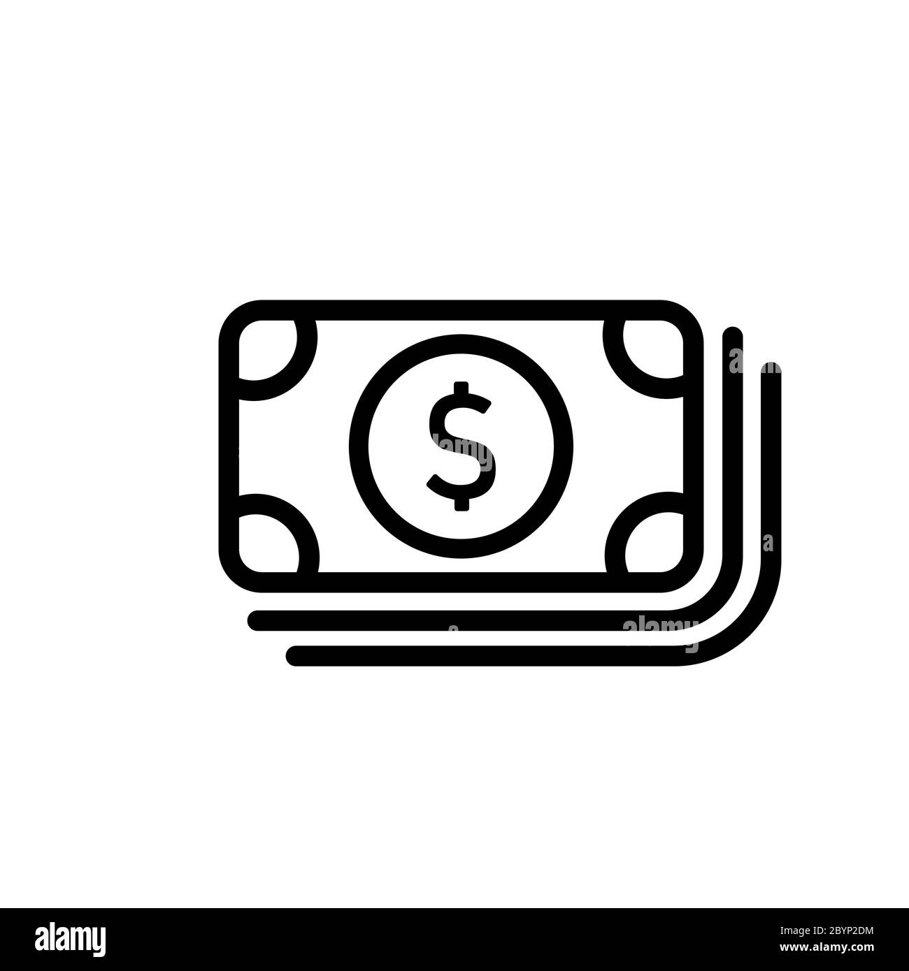 Geld, Banknote oder Dollar-Rechnung Symbol Logo flach auf isolierten weißen Hintergrund. Vektor EPS 10. Stock Vektor