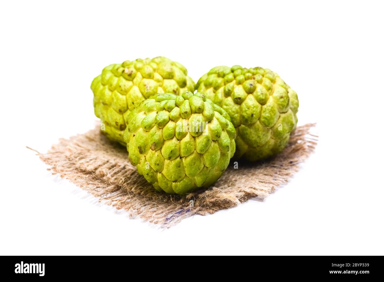 Custard Apfel isoliert auf weißem Hintergrund Stockfoto