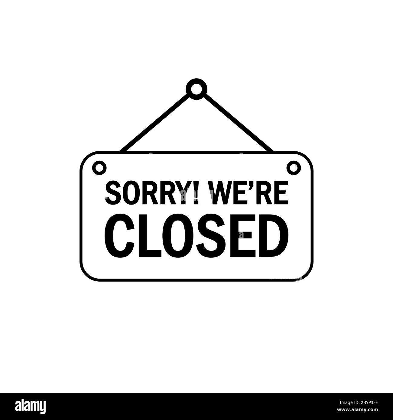 Schild für Tür geschlossen. Shop Icon flat style, Schild auf isoliertem weißem Hintergrund. Vektor EPS 10. Stock Vektor