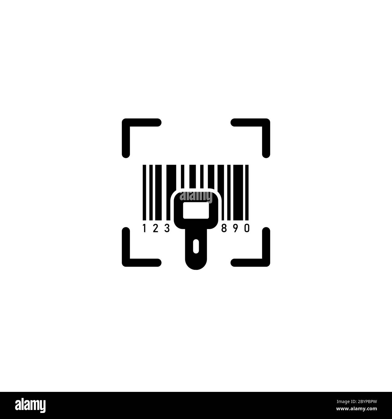 Symbol für Barcode-Scanner auf isoliertem weißem Hintergrund. Vektor EPS 10. Stock Vektor