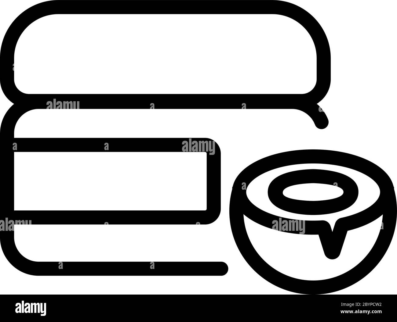 Kokosnuss Creme Behälter Symbol Vektor Umriss Illustration Stock Vektor
