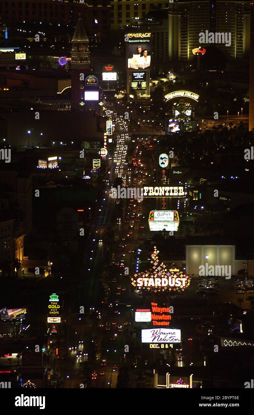 Aerial Vue Las Vegas - vom Stratophere 013 Hotel und den wichtigsten Orten in Las Vegas der schönste Ort in Las Vegas Stockfoto