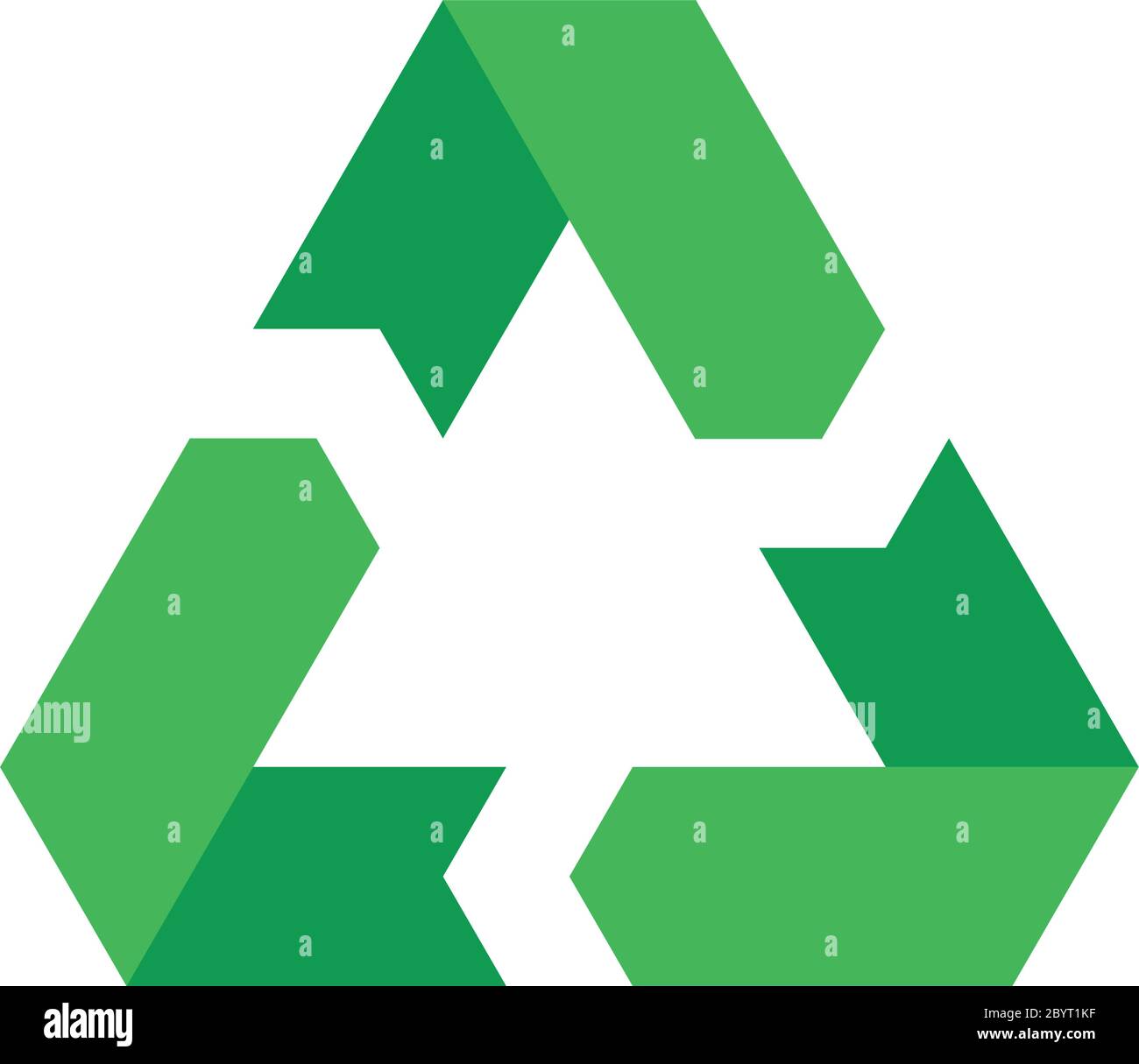 Recycling-Symbol. Umwelt- oder ökologisches Symbol. Einfaches flaches Vektorsymbol. Grünes Zeichen. Stock Vektor