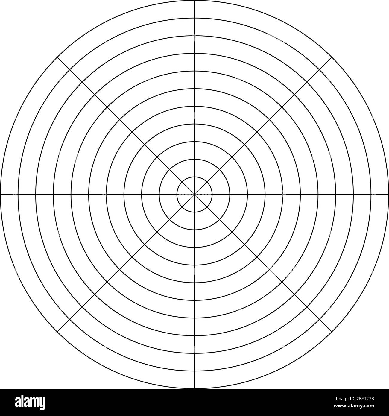 Polares Gitter aus 20 konzentrischen Kreisen und 20-Grad-Schritten Throughout Blank Wheel Of Life Template