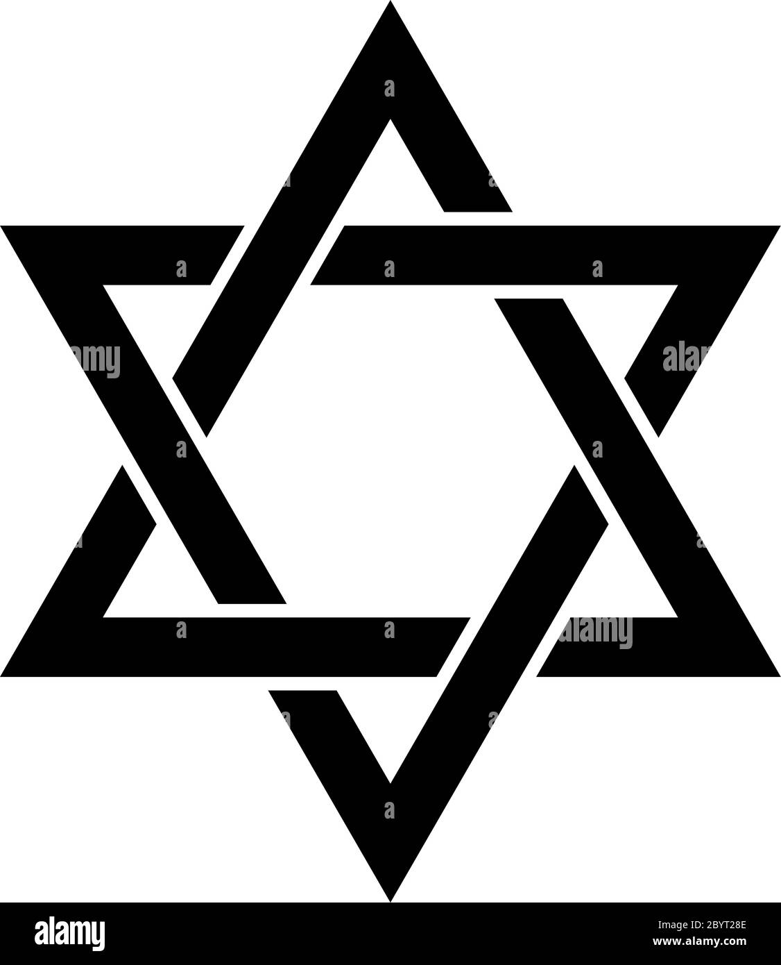 Star of David. Hexagramm. Symbol der jüdischen Identität und des Judentums. Einfache flache schwarze Abbildung. Stock Vektor