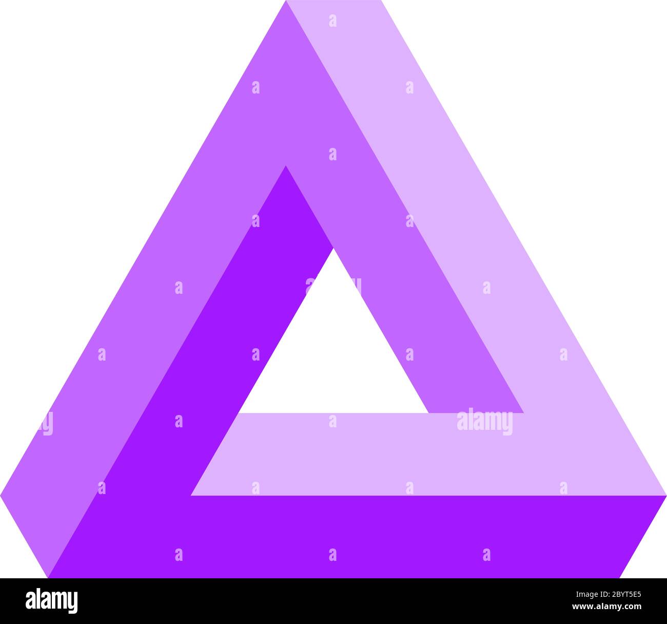 Dreieckssymbol Penrose in Violett. Geometrische 3D Objekt optische Illusion. Vektorgrafik. Stock Vektor