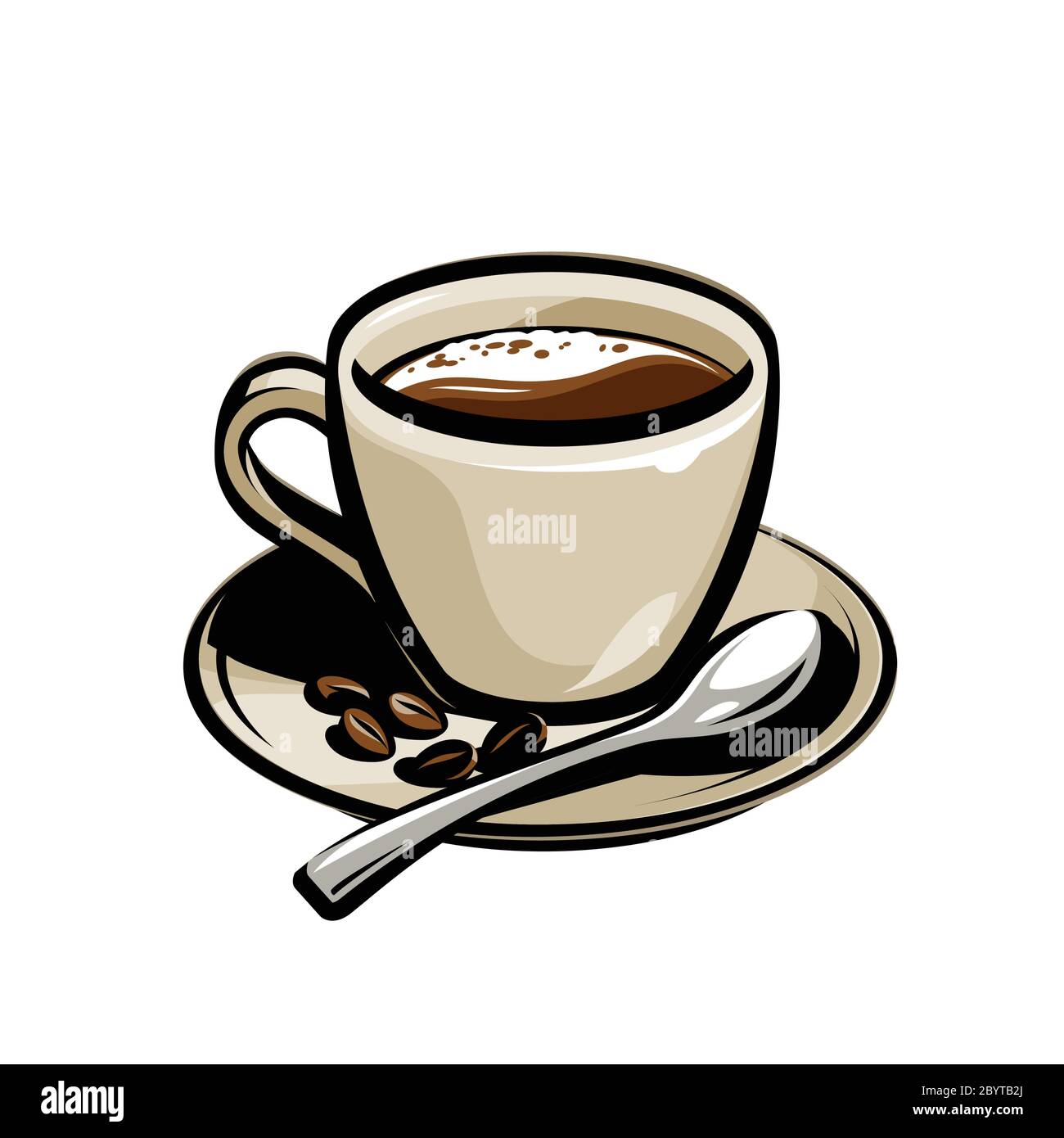 Tasse Kaffee. Vektorgrafik. Menügestaltung für Café und Restaurant Stock Vektor