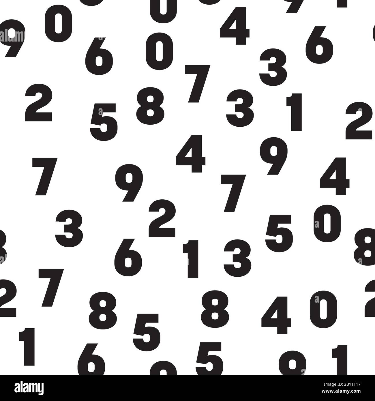 Hintergrund des numerischen nahtlosen Musters. Schwarze Zahlen Mosaik. Vektorhintergrund. Stock Vektor