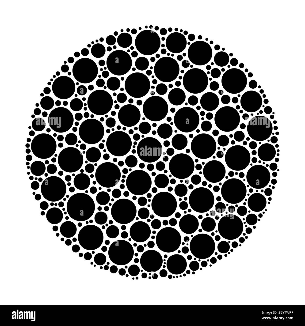 Kreis aus Punkten. Schwarze abstrakte Vektorgrafik auf weißem Hintergrund Stock Vektor