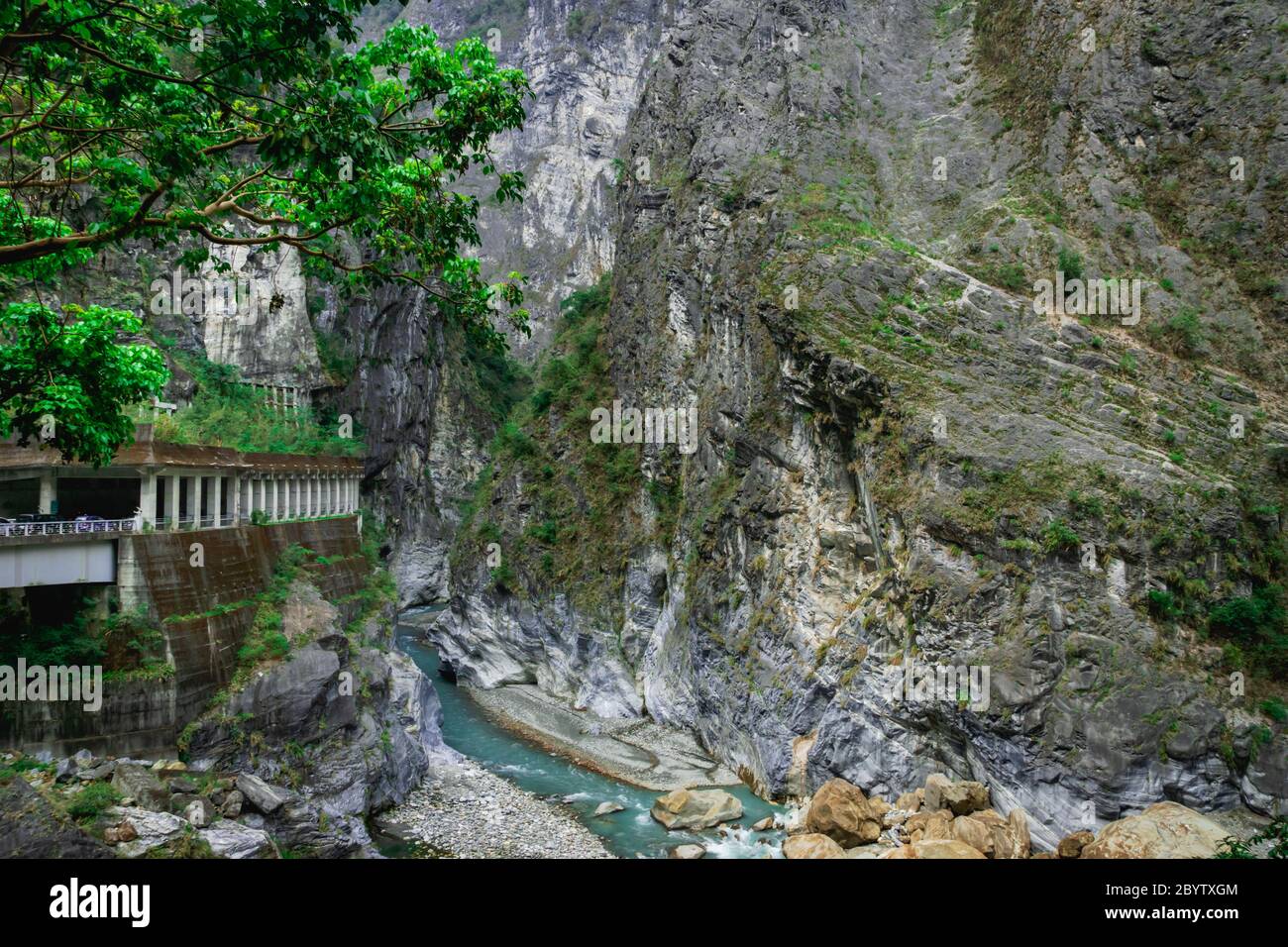 Taroko Nationalpark Canyon und Flusslandschaft in Hualien, Taiwan. Stockfoto