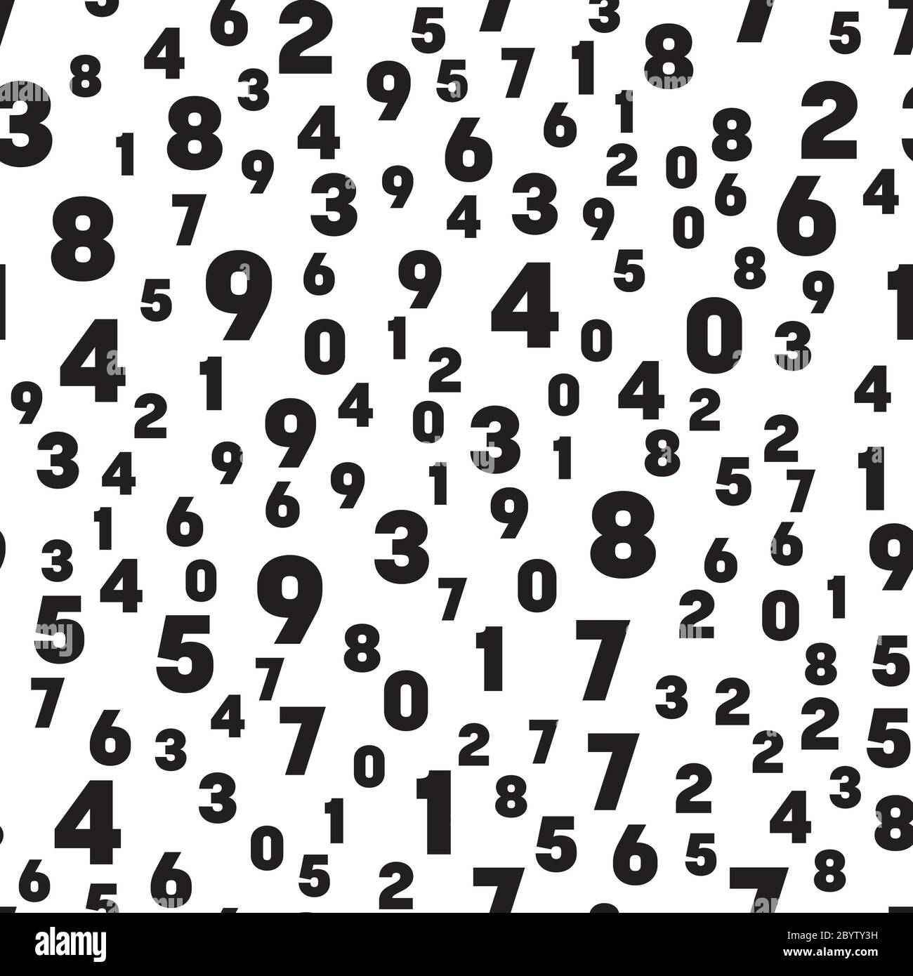 Hintergrund des numerischen nahtlosen Musters. Schwarze Zahlen Mosaik. Vektorhintergrund. Stock Vektor