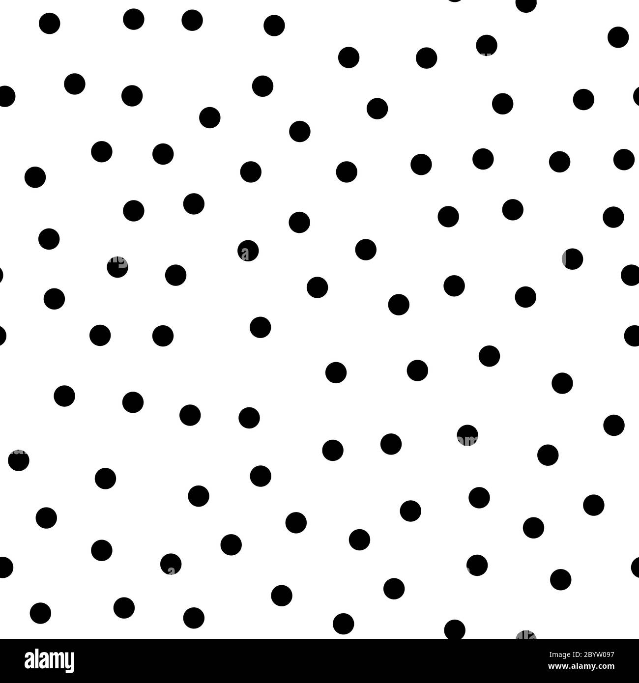 Zufällig gepunktetes nahtloses Muster. Einfacher geometrischer Hintergrund in Schwarz und Weiß. Vektorgrafik. Stock Vektor