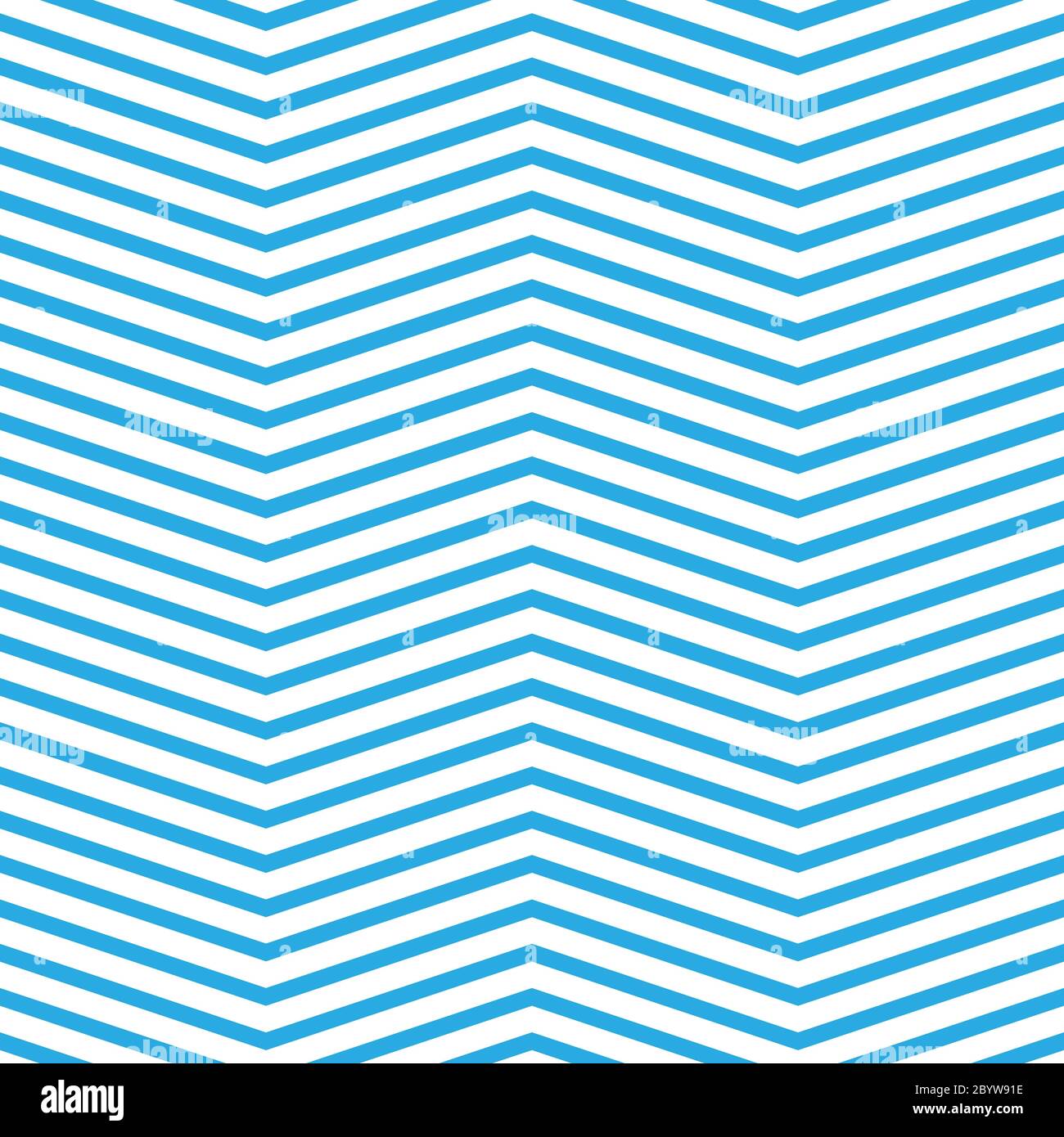 Nahtloses Chevron-Muster in blau und weiß. Horizontale Zickzack-Linien im stumpsen Winkel. Retro Marine Stil Vektor Hintergrund. Stock Vektor