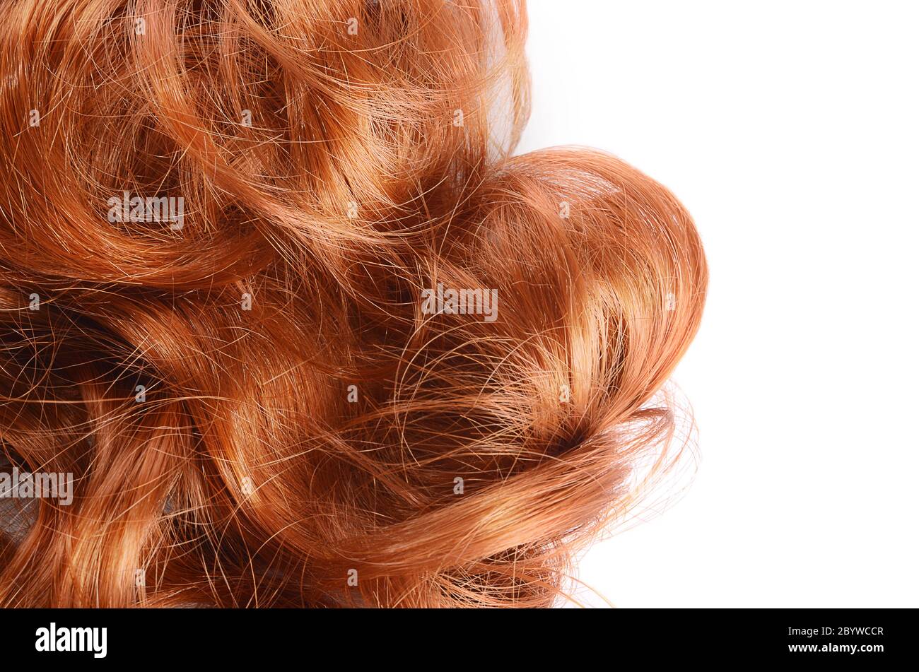 Schöne rote Haare isoliert auf weißem Hintergrund Stockfoto