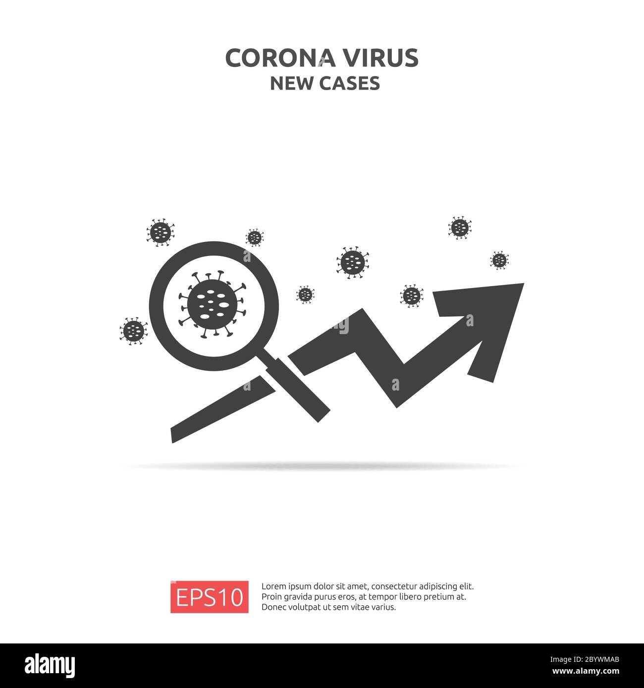Pandemic Coronavirus Ausbruch. Covid-19 Warnung Vorsicht greift Gefahr und öffentliche Gesundheit Risiko Krankheit. Corona Virus Sign Symbol Illustration Stock Vektor
