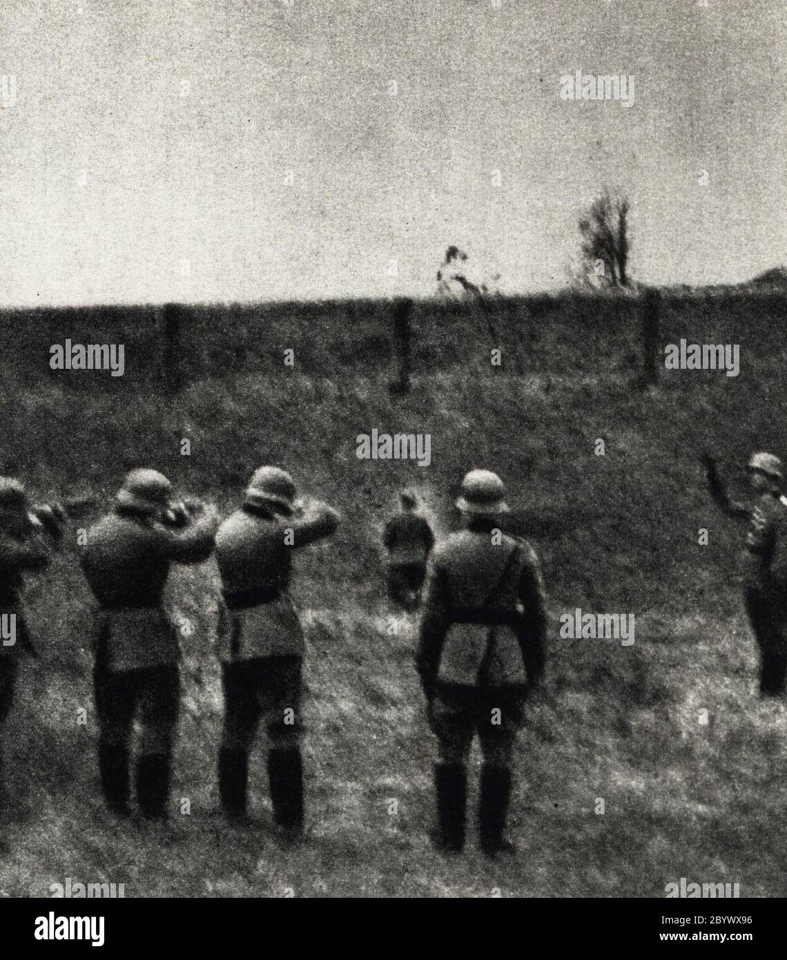 Polen unter der nationalsozialistischen Besatzung. Hinrichtung im Dorf in der Nähe der Stadt Nowy Sącz in Südpolen (unbekanntes Datum) Stockfoto