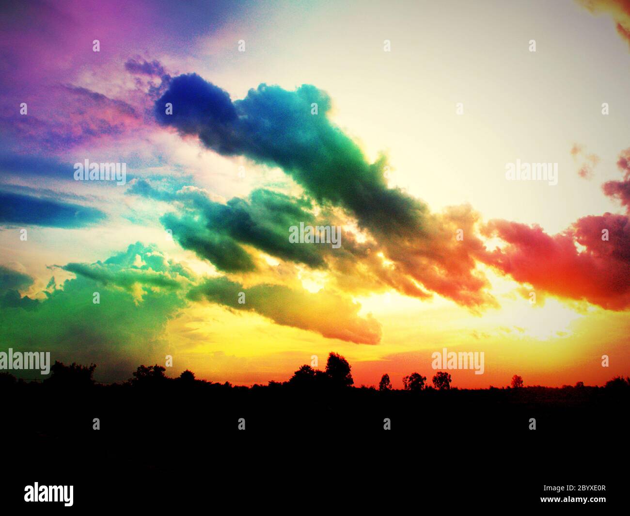 Himmel Wolken Saison Farbe schöne Bearbeitung in gefilterten Bildern Stockfoto
