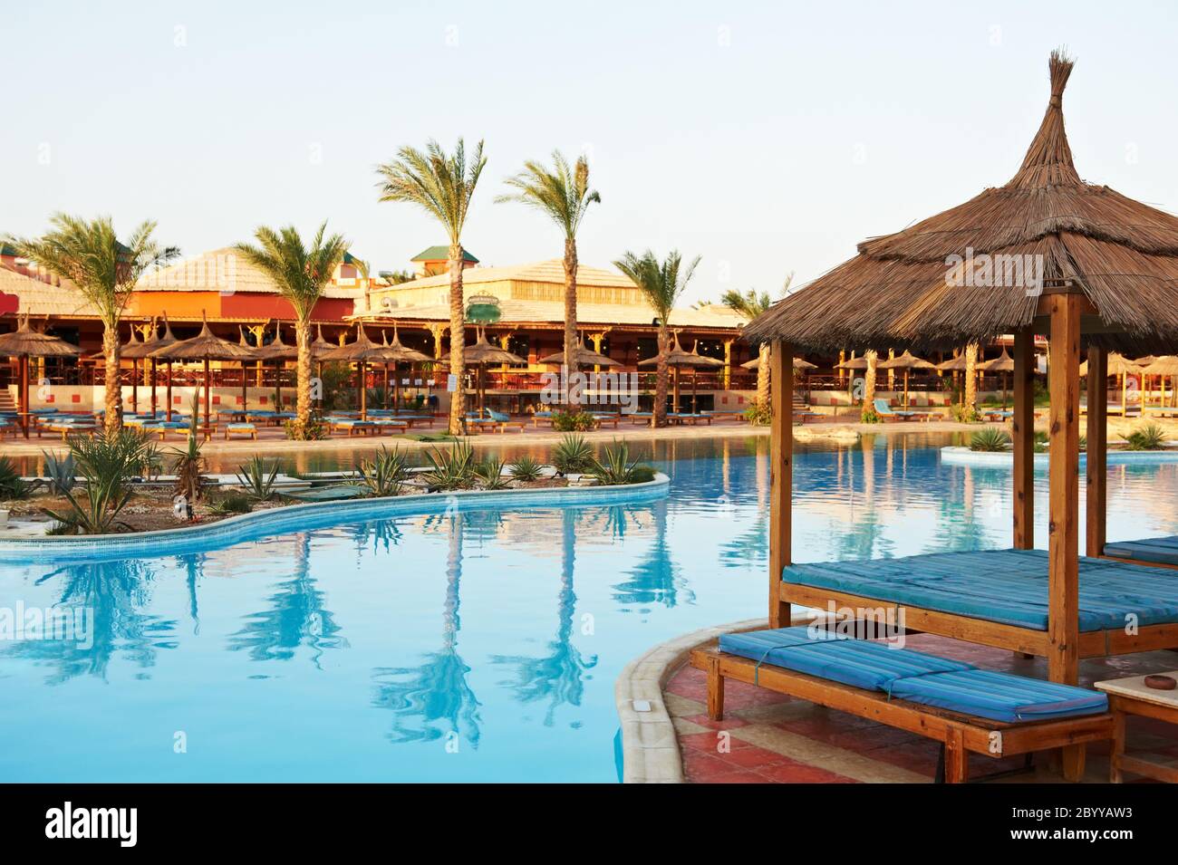 Ägyptisches Hotel Resort Hintergrund Stockfoto